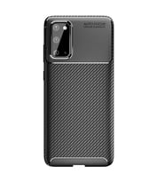 Samsung Galaxy S20 Karbon Görünümlü Korumalı Siyah Silikon Kılıf
