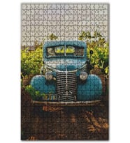 Cakapuzzle Asmalı Yolda Mavi Amerikan Kamyonet Puzzle Yapboz MDF (Ahşap) (120 Parça)