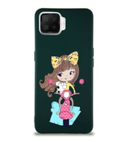 Oppo A73 Soft Premier Kapak Vespagirl Tasarımlı Silikon Kılıf - Yeşil (Şeffaf)