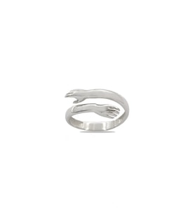 Anne-Bebek Eli Detaylı Silver Renk Free Size 925 Ayar Gümüş Kadın Yüzük