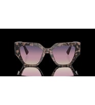 Vogue Kadın Güneş Gözlüğü - Geometrik/İrregüler Form Pembe Havana Kemik Çerçeve Kahverengi/Mor/Mavi