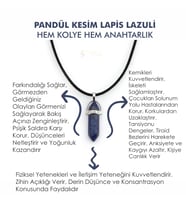 Doğaltaş LAPİS LAZULİ Pandül Kesim Kadın Erkek (Unisex) İster Kolye İster Anahtarlık