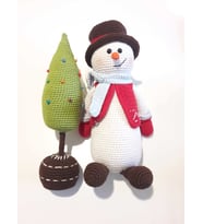 Kardan Adam ve Yılbaşı Ağacı Amigurumi Organik Oyuncak