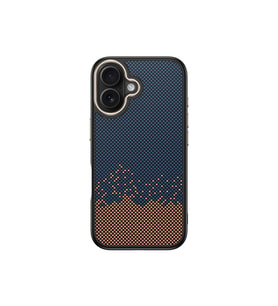 Lexroo iPhone 16 Kılıf M-safe Şarj Özellikli Karbon Fiber Görünümlü Antina Kılıf - Mavi