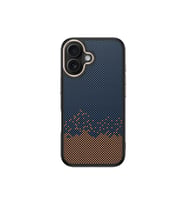 Lexroo iPhone 16 Kılıf M-safe Şarj Özellikli Karbon Fiber Görünümlü Antina Kılıf - Mavi
