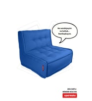 Xpermate Zen Sırtlı Minder Koltuk İskandinav Tarzı Ergonomik Yer Koltuğu Sırtlıklı Oturma Minderi 80X60 (Mavi)