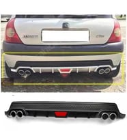 Renault Clio Mk2 Siyah Difüzör Difizör Yuvarlak Egzoz Görünüm Kulaklı Tip 1998-2005