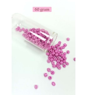 Dökme Cam Kum Boncuk Büyük Boy (6/0) 4 mm - 60 Gram - Koyu Pembe - BNC127