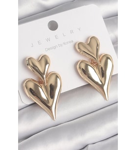 Pirinç Gold Renk Sallantı Kalp Model Kadın Küpe - TJ-BKP10233