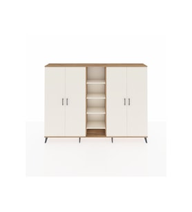 Arges Dolap 12 Raflı 4 Kapaklı 220x30x163 Çam-Aytaşı