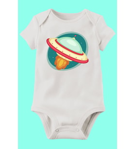 Unisex Bebek Beyaz Organik Baskılı Pamuklu Body