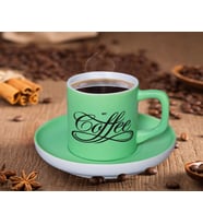BK Gift Mat Yeşil Renk Türk Kahvesi Fincanı-2 Renkli Türk Kahvesi Fincanı, Arkadaşa Hediye, Anneye Hediye, Kahve Fincanı