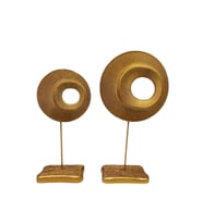 Dekoratif Polyester İkili Yuvarlak Aksesuar Gold Eskitme
