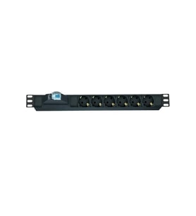 AGER 19" 1U 6lı Sigortalı Priz Modülü Metal Gövdeli AA-PRZ01U19-6S-AL