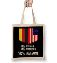 50% Georgian 50% American %100 Awesome Immigrant Bez Çanta Uzun Saplı