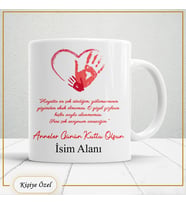 Anneler Günü Hediyesi Kişiye Özel Porselen Kupa Bardak – İsimli, Mesajlı, Özel Tasarım - anne15