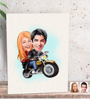 BK Gift Kişiye Özel Sevgililer Karikatürlü Dekoratif Mini Kanvas Tablo 15x20cm-17