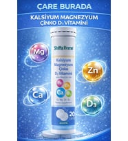 Kalsiyum & Magnezyum & Çinko & D3 Vitamini Efervesan Tablet 3500 mg (20 Tablet)