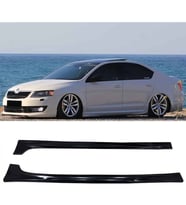 Skoda Octavia Mk3 Yan Marşpiyel Seti Plastik 2 Adet Mat Siyah 2013-2020 karlık+ek+bodykit