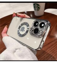 Iphone 12 Kamera Korumalı ( Kamerası Lensli) Lazer Kılıf (Gümüş)