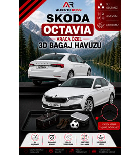Skoda Octavia 2013 - 2020 Araca Özel 3D Bagaj Havuzu