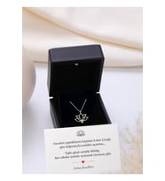 Işıklı Kutulu Gümüş Lotus Çiçeği Kolye 925 Ayar Gümüş Kolye