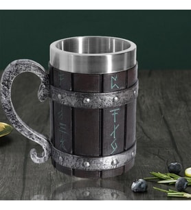 İskandinav Viking Tasarımlı  Kupa  3d Oyma Paslanmaz Çelik Kupa