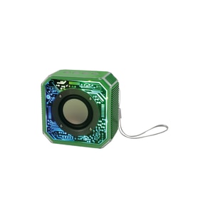 RGB LED Işıklı Taşınabilir Kablosuz Hoparlör Profesyonel Mini Speaker Askı İpli Şarjlı (Yeşil)