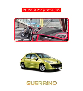 PEUGEOT 207 (2007-2012)TORPİDO KORUMA HALISI KIRMIZI KENAR