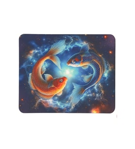 Balık Burcu Desenli Tip Kaymaz Taban Optik Bilgisayar Notebook Burçlar Mouse Pad Mauspad 17x 21 Cm