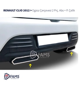 Renault Clio 4 2012-2019 arası Egzoz Çerçevesi 2 Prç. P.Çelik+ ABS HB