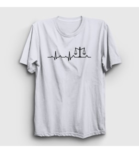 Presmono Unisex Beyaz Heartbeat Hediye Attorney Lawyer Avukat T-Shirt 538213tt (Beyaz)