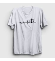 Presmono Unisex Beyaz Heartbeat Hediye Attorney Lawyer Avukat T-Shirt 538213tt (Beyaz)