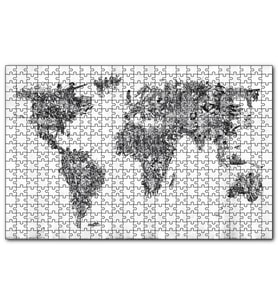 Cakapuzzle Halklardan Oluşan Dünya Haritası  Puzzle Yapboz MDF (Ahşap) (120 Parça)