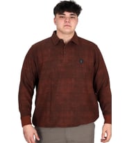 Mode XL Büyük Beden Erkek Polo Yaka Sweatshirt Baskılı Selanik U24440 Kiremit