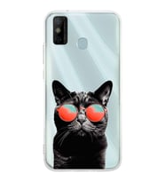 PrintiFy Tecno Spark 6 GO ile Uyumlu 1mm Slim Fit Kedi 3 050d Baskılı Şeffaf  Kılıf