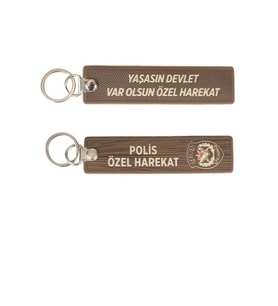 “yaşasın devlet varolsun özel harekat” Çift Taraflı Anahtarlık 3D, (12 cm x 3 cm) (Çok Renkli)