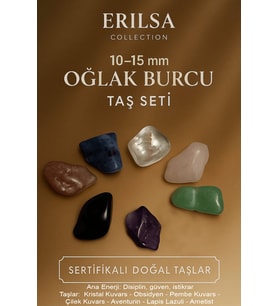 Sertifikalı Oğlak Burcu Doğal Taş Kütle Seti 10-15 mm - Disiplin Güven ve İstikrar Enerjisi (Çok Renkli)