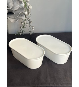 Pera 20 cm 2'li Oval Kapaklı Fırın & Saklama Kabı
