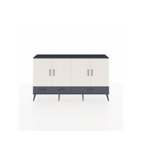 Arges Konsol 6 Raflı 3 Çekmeceli 4 Kapaklı 176x30x99 Antrasit-Aytaşı/Antrasit