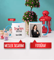 Özel Eğitim Öğretmeni Kupa Bardak Mavi Fotoğraflı