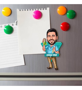 Erkek Kimyager Karikatürlü Buzdolabı Magneti