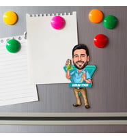 Erkek Kimyager Karikatürlü Buzdolabı Magneti