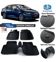 Toyota Corolla Havuzlu 3D Paspas Niken Siyah 2019 Sonrası