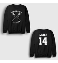 Presmono Unisex Bordo 14 Isaac Lahey Dizi Teen Wolf Sırt Baskılı Sweatshirt 531010tt (Siyah)