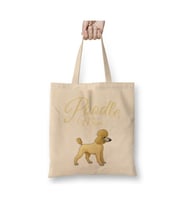 Poodle Mom Dog Köpek 02 Bez Çanta Uzun Saplı Alışveriş Çantası Plaj Çantası (Beyaz)