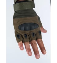 Combat Tactical Outdoor Kesik Parmaksız Eldiven Asker Polis Dağcı Sporcu Bisikletçi Kemik Eldiveni - 004