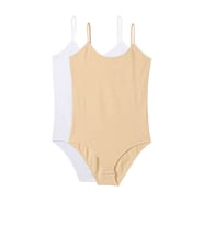 2 Adet İp Askılı Kadın Çıtçıtlı Body Beyaz ve Ten