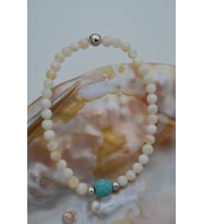 STONEAGE JEWELLERY Sedef ve Turkuaz Doğal Taşlı Spor Bileklik