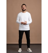 Regular Fit Bisiklet Yaka Rayon Kumaş Full Likralı Uzun Kol Sweatshirt